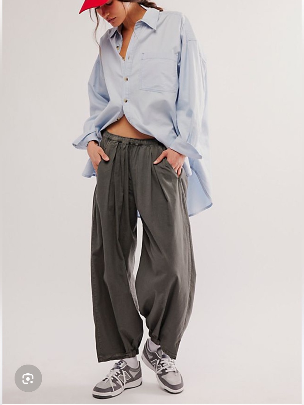 Free People To The Sky Parachute Pant - washed black